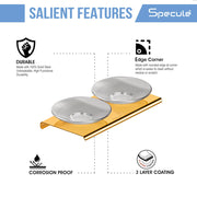 Stellar Stainless Steel and Frosted Glass Double Soap Dish (Gold)